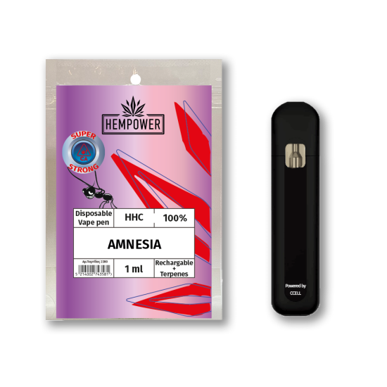 Hempower Disposable (CCELL) Vape Pen HHC, Amnesia, HHC 100%, 1ml Hempower Disposable (CCELL) Vape Pen HHC, Amnesia, HHC 100%, 1ml