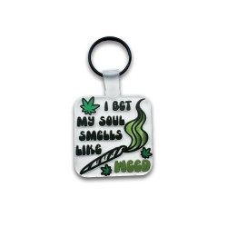 "I BET MY SOUL SMELLS LIKE WEED" Acrylic Keychain v2
