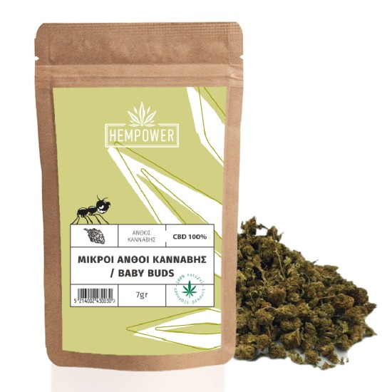 Hempower Ακατέργαστοι Μικροί Ανθοί Κάνναβης 100% CBD, 7G