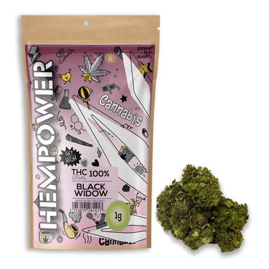 Hempower Ανθός Κάνναβης "Black Widow" 100% CBD 1G Hempower Ανθός Κάνναβης "Black Widow" 100% CBD 1G