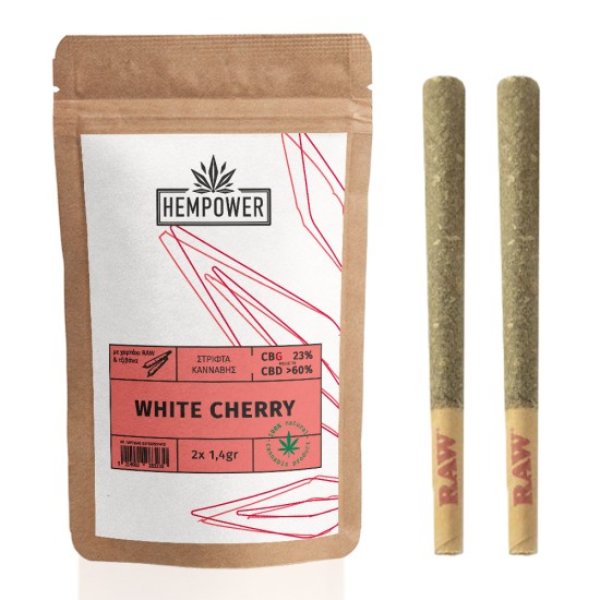 Hempower Pre-Rolled Stick White Cherry 23% CBG 2pcs Hempower Pre-Rolled Stick White Cherry 23% CBG 2pcs