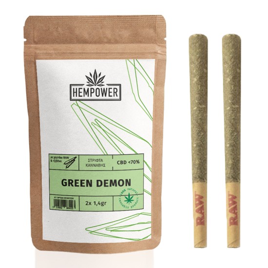 Hempower Pre-Rolled Stick Green Demon CBD < 70% 2pcs Hempower Pre-Rolled Stick Green Demon CBD < 70% 2pcs