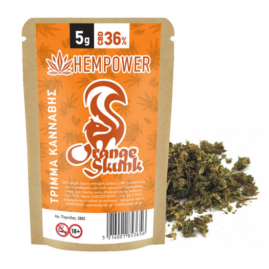 Hempower Τρίμμα Ανθού Κάνναβης ORANGE SKUNK 36% CBD 5G Hempower Τρίμμα Ανθού Κάνναβης ORANGE SKUNK 36% CBD 5G