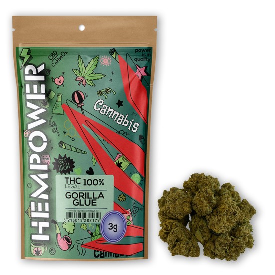 Hempower Red Leaf  Hemp Flower "Gorilla Glue" 2+1G