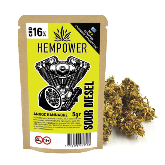 Hempower Ανθός Κάνναβης SOUR DIESEL 16% CBD 5G Hempower Ανθός Κάνναβης SOUR DIESEL 16% CBD 5G