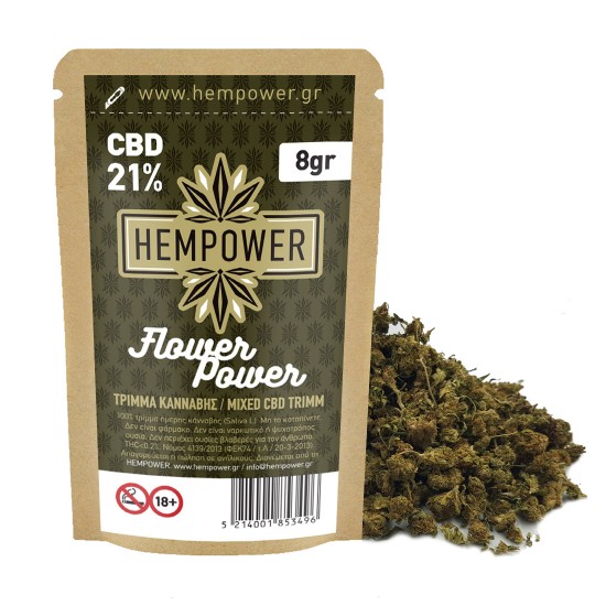 Hempower Ακατέργαστοι Μικροί Ανθοί Κάνναβης 21% CBD 8G Hempower Ακατέργαστοι Μικροί Ανθοί Κάνναβης 21% CBD 8G