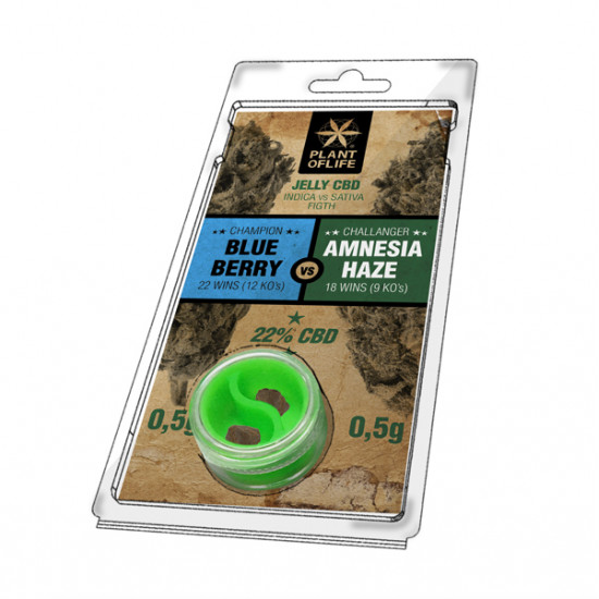 Plant of Life CBD SOLID BLUEBERRY VS AMNESIA 22% CBD 0.5G + 0.5G Plant of Life CBD SOLID BLUEBERRY VS AMNESIA 22% CBD 0.5G + 0.5G