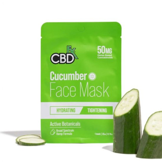CBDfx Hemp Face Mask Cucumber (hydrating/tightening) 50mg / 1PC CBDfx Hemp Face Mask Cucumber (hydrating/tightening) 50mg / 1PC