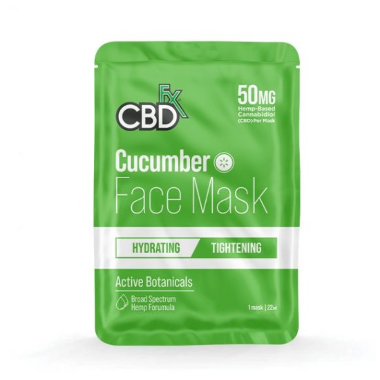CBDfx Hemp Face Mask Cucumber (hydrating/tightening) 50mg / 1PC CBDfx Hemp Face Mask Cucumber (hydrating/tightening) 50mg / 1PC