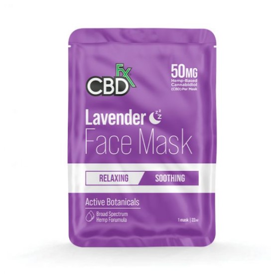 CBDfx Hemp Face Mask Lavender (relaxing/soothing) 50mg / 1PC CBDfx Hemp Face Mask Lavender (relaxing/soothing) 50mg / 1PC