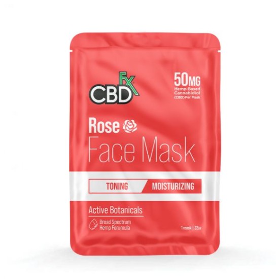 CBDfx Hemp Face Mask Rose (toning/moisturizing) 50mg / 1PC