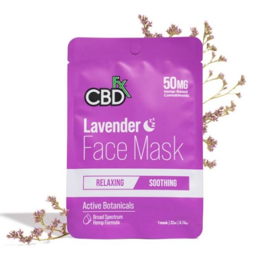 CBDfx Hemp Face Mask Lavender (relaxing/soothing) 50mg / 1PC