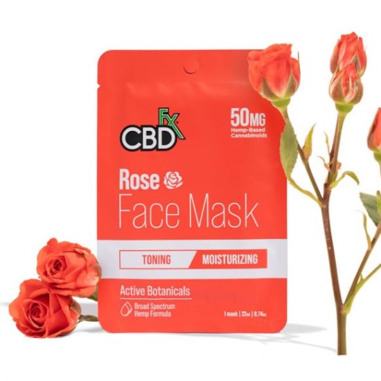 CBDfx Hemp Face Mask Rose (toning/moisturizing) 50mg / 1PC CBDfx Hemp Face Mask Rose (toning/moisturizing) 50mg / 1PC