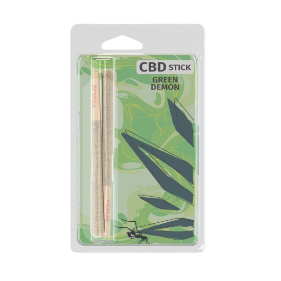 Hempower Aromatic Stick Green Demon 100% CBD 2pcs, blister case